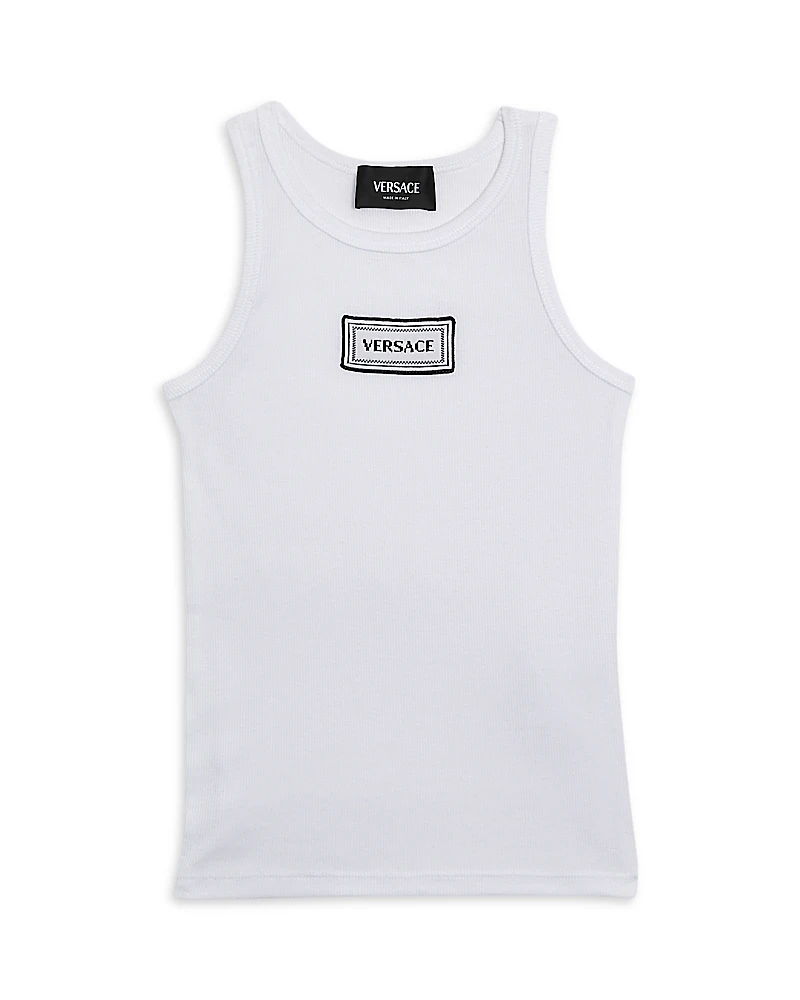 Versace Unisex Ribbed Logo Tank Top - Little Kid, Big Kid