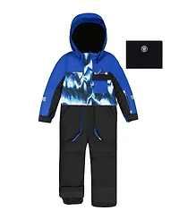 Deux par Boys' One-Piece Play Snowsuit with Print and Colorblocking - Little Kid, Big Kid