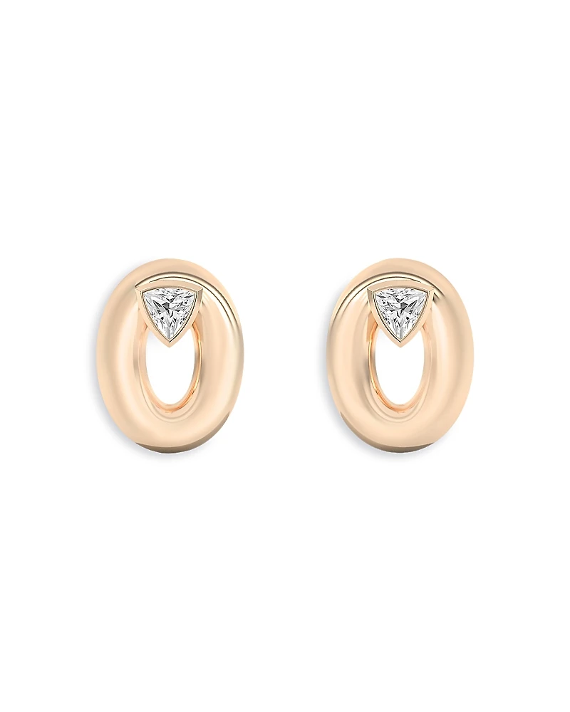 Shahla Karimi from the Luxe Collection Certified Lab Grown Diamond Doshi Puff Studs with Trillions