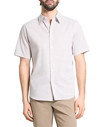 Theory Irving Short Sleeve Mini Geo Relaxed Fit Button Down Shirt