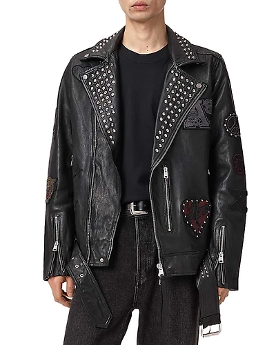 Allsaints Cole Studded Leather Biker Jacket