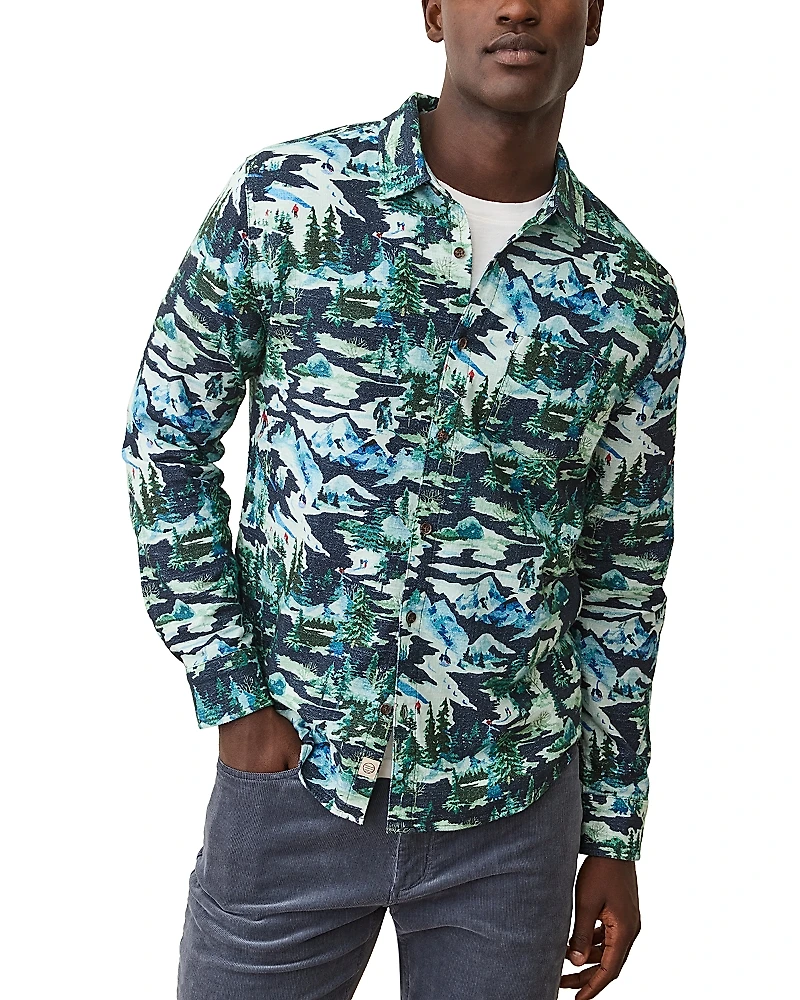 Marine Layer Printed Long Sleeve Button Front Shirt