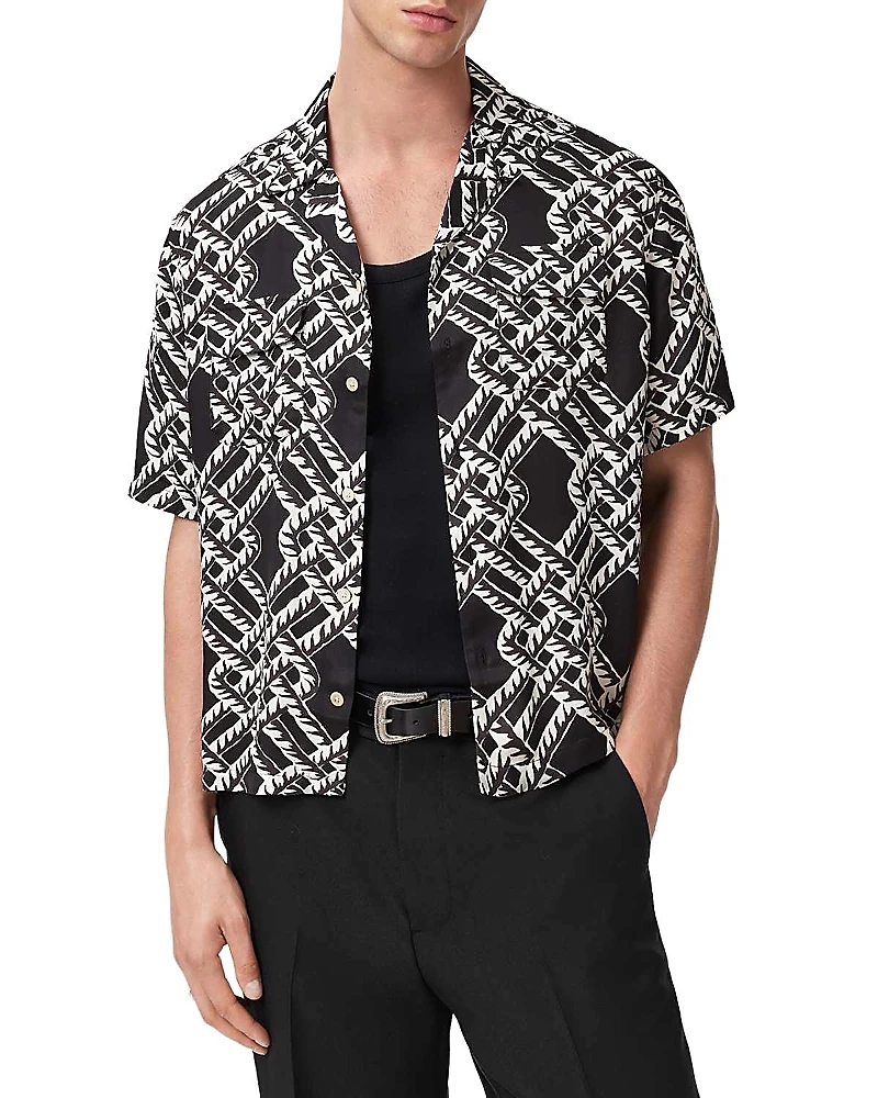 Allsaints Twined Relaxed Fit Short Sleeve Shirt