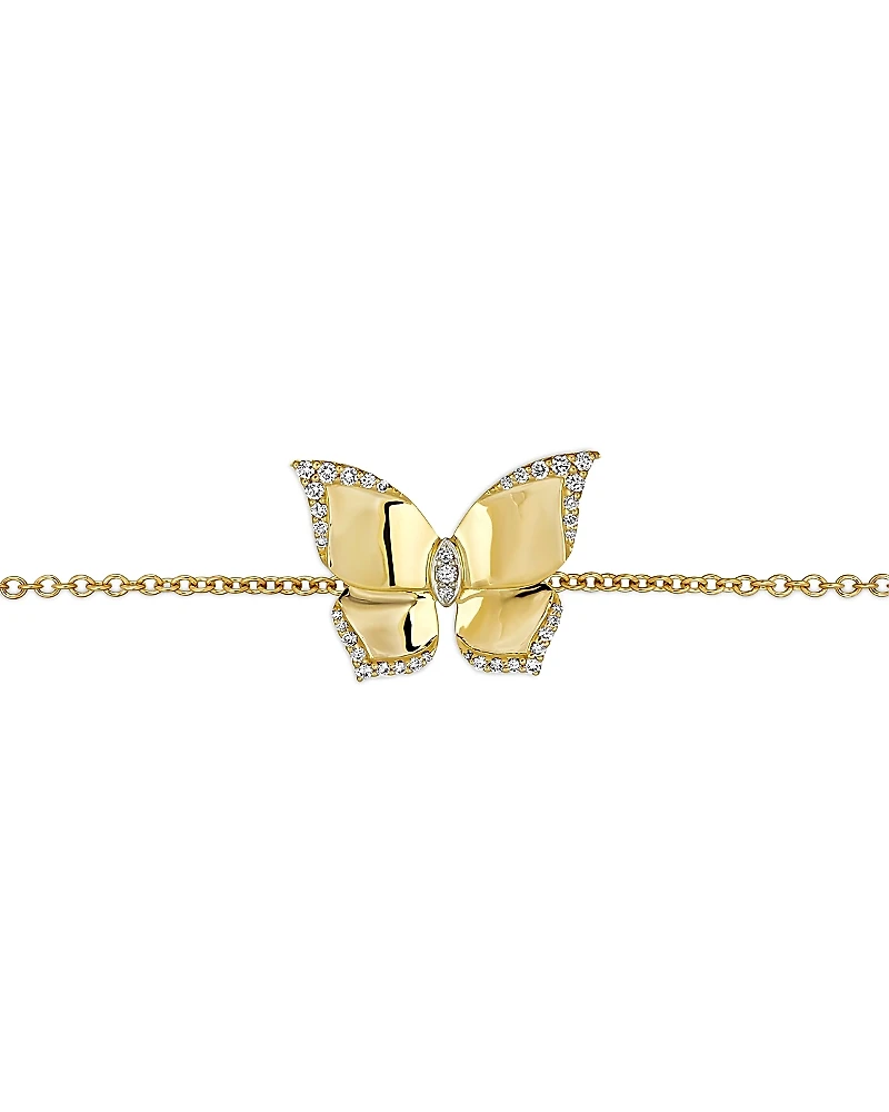 Piranesi 18K Yellow Gold Butterfly Diamond Oro Chain Bracelet