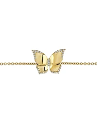 Piranesi 18K Yellow Gold Butterfly Diamond Oro Chain Bracelet