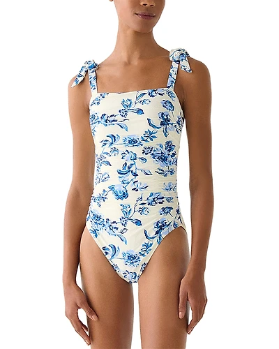 kate spade new york Shirred One Piece Swimsuit