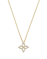 Roberto Coin 18K Gold Diamond Flower Outline Pendant Necklace