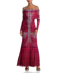 Afrm Thelma Houndstooth Maxi Dress