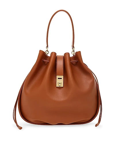Ferragamo Hug Buckle Leather Bucket Bag
