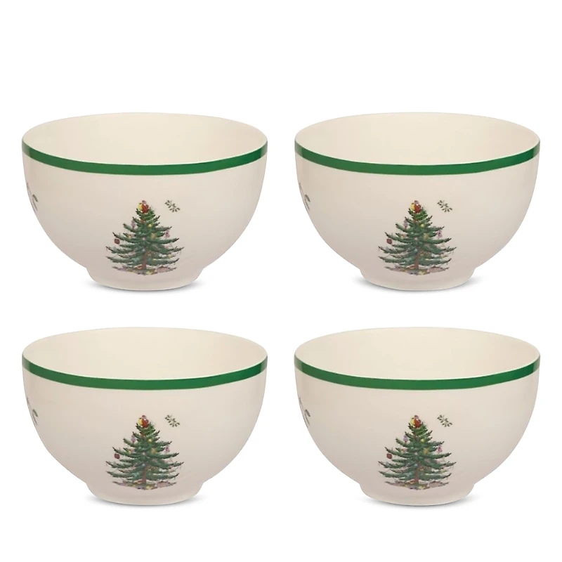 Spode Christmas Tree Rice Bowl, Set of 4