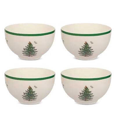 Spode Christmas Tree Rice Bowl, Set of 4