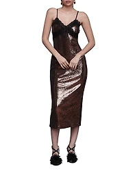 Avec Les Filles Lace Trim Cami Midi Dress