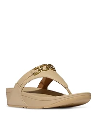 FitFlop Women's Lulu Square Chain Leather Toe Post Sandals