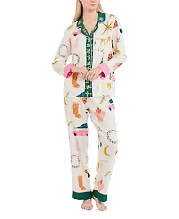 Katie Kime Mod Holiday Long Sleeve Pajama Pants Set