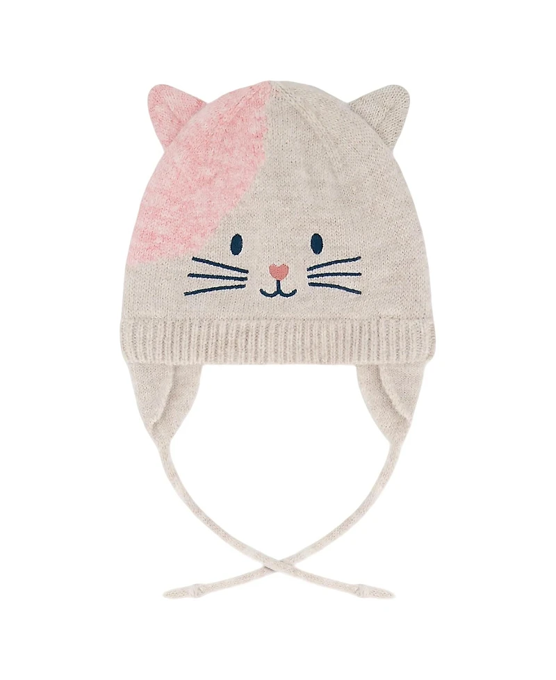 Deux par Girls' Lined Knit Hat with Ears - Baby