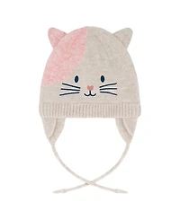 Deux par Girls' Lined Knit Hat with Ears - Baby