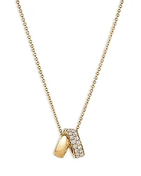 Hearts On Fire 18K Yellow Gold Inside Out Diamond Rondelle Pendant Necklace, 16-18