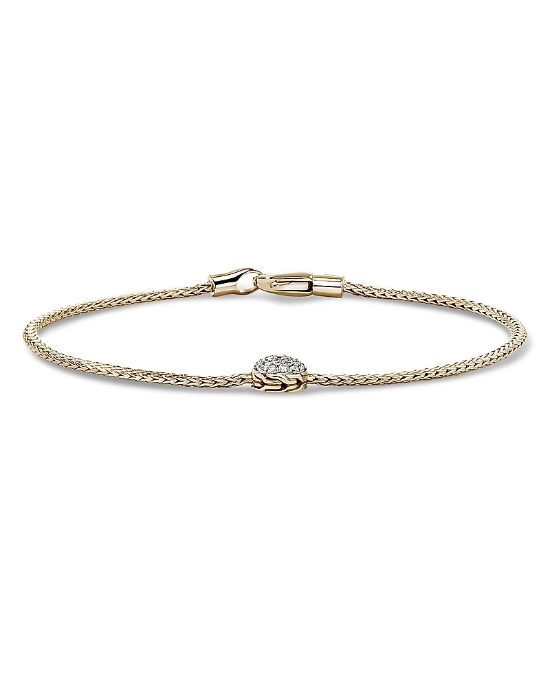 John Hardy 14K Yellow Gold Jh Essentials Diamond Pave Bracelet