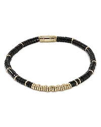 John Hardy 14K Yellow Gold Heishi Onyx Bracelet