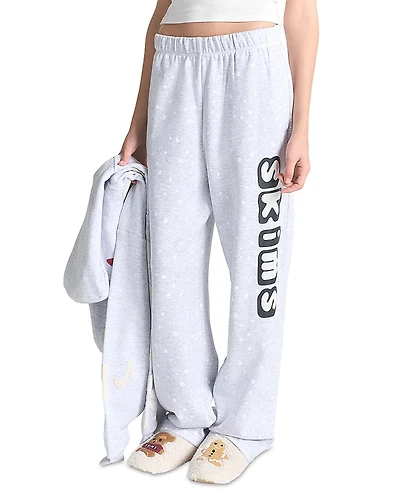 Skims Snow Print Fleece Pants