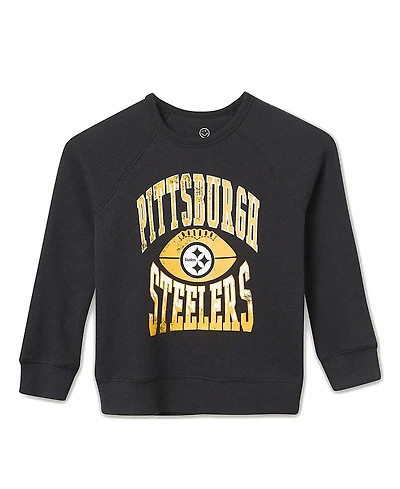 Junk Food Clothing Unisex Nfl Pittsburgh Steelers Hot Route Raglan Fleece - Little Kid, Big Kid