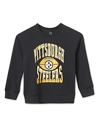 Junk Food Clothing Unisex Nfl Pittsburgh Steelers Hot Route Raglan Fleece - Little Kid, Big Kid