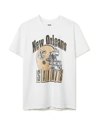 Junk Food Clothing Unisex Nfl New Orleans Saints Throwback Helmet Flea Market Tee