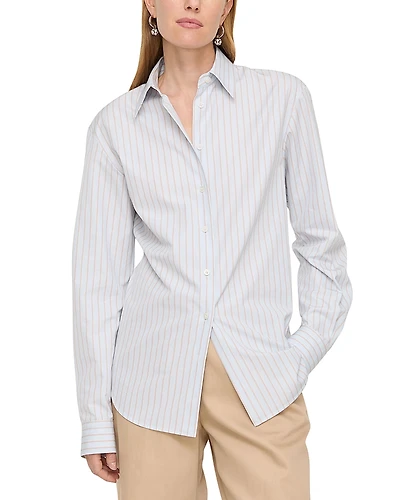 Lafayette 148 New York Fitted Cinched Waist Linen Shirt