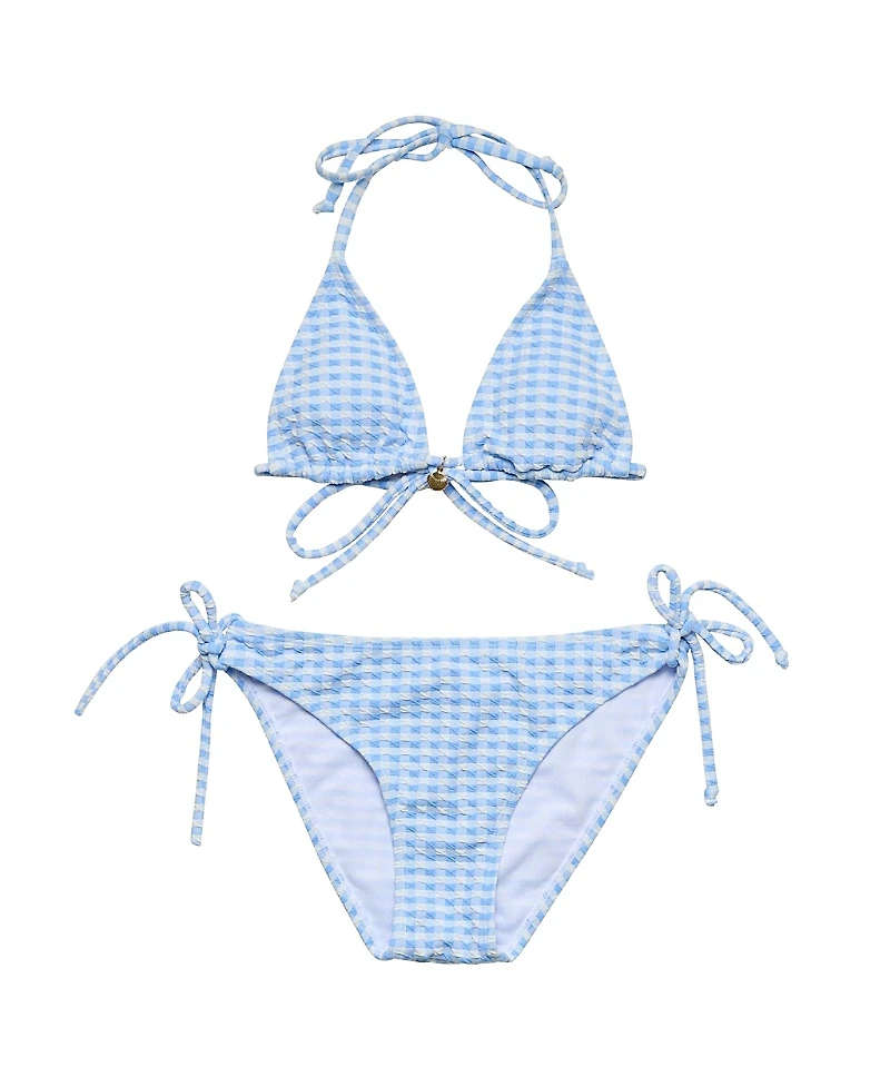 Snapper Rock Girls' Seaside Gingham Teen Triangle Bikini - Big Kid