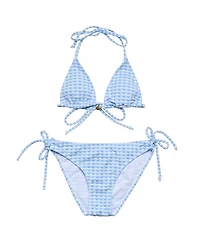 Snapper Rock Girls' Seaside Gingham Teen Triangle Bikini - Big Kid