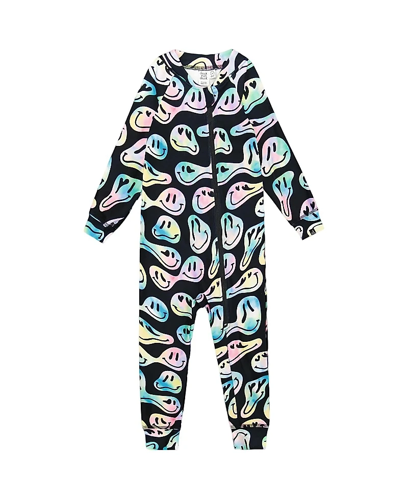 Deux par Girls' One-Piece Smiley Face Thermal Underwear - Baby