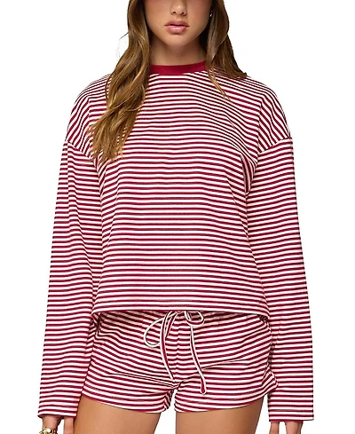 Edikted Jainee Striped Long Sleeve T Shirt