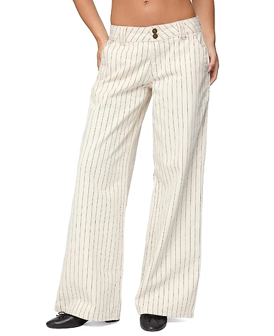 Edikted Cory Striped Low Rise Baggy Jeans