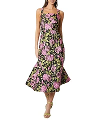 Coast Wide Strap Jacquard Midi Dress