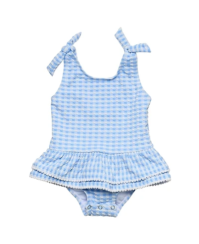 Snapper Rock Girls' Seaside Gingham Skirt Swimsuit - Baby