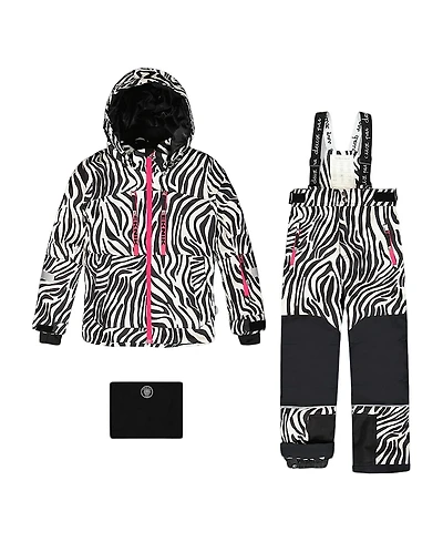 Deux par Girls' Two-Piece Zebra Teknik Snowsuit - Big Kid