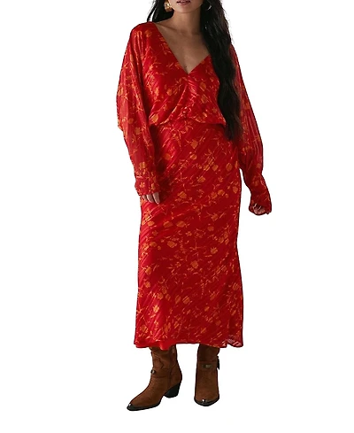 Warehouse Petite Shadow Stripe Neck Midi Dress