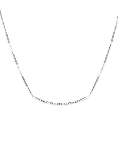 Marco Bicego 18K White Gold Goa Diamond Bar Necklace, 16