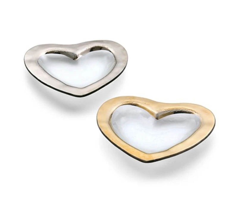 Roman Antique Platinum 8" Heart Bowl