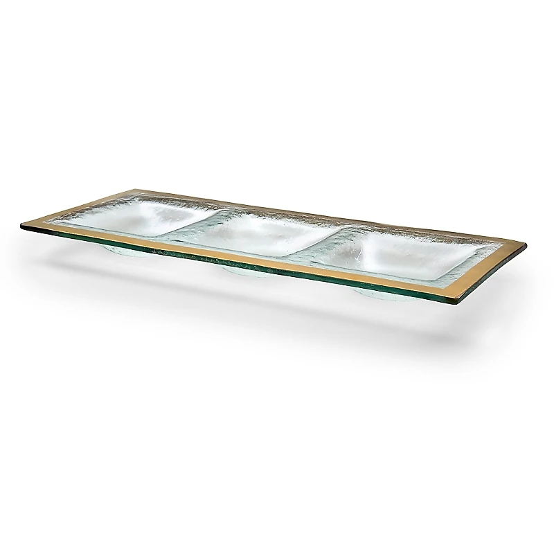Annieglass Roman Antique 3-Section Tray