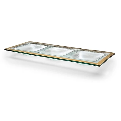 Annieglass Roman Antique 3-Section Tray