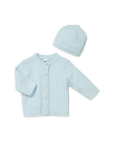 Little Me Unisex Cable-Knit Cardigan & Hat Set