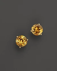 Citrine Round Stud Earrings