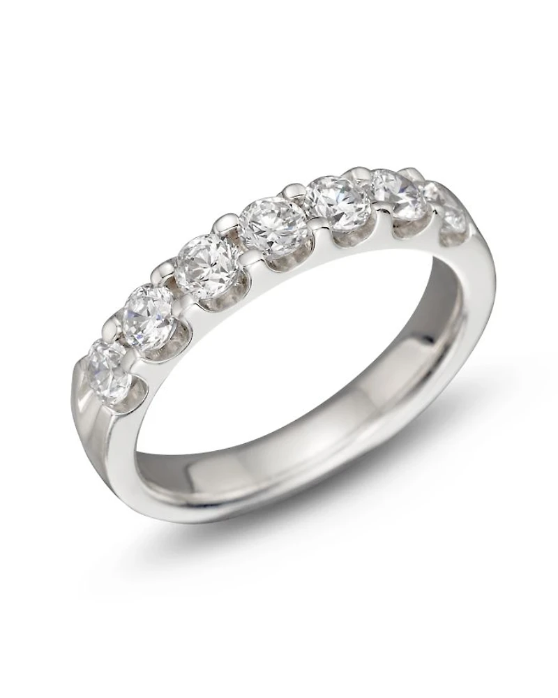 Certified Diamond 7 Station Band 18K White Gold, 1.0 tcw - Exclusive