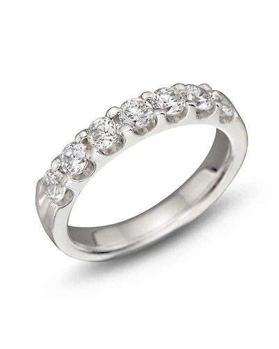 Certified Diamond 7 Station Band 18K White Gold, 1.0 tcw - Exclusive