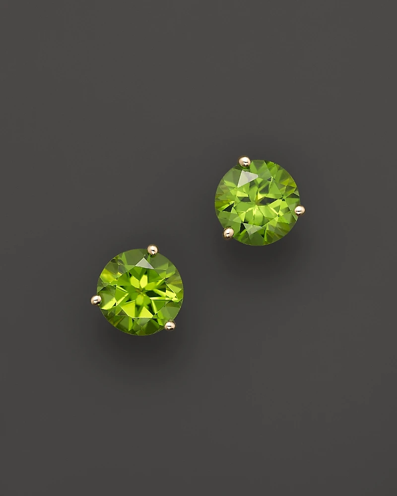 Peridot Round Earrings