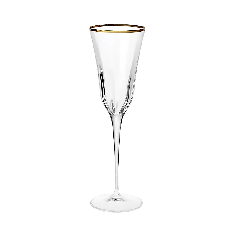 Vietri Optical Gold Champagne Glass
