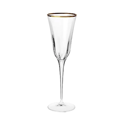 Vietri Optical Gold Champagne Glass