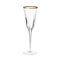 Vietri Optical Gold Champagne Glass