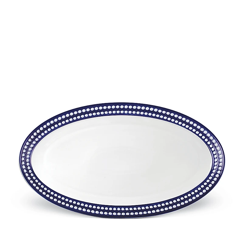 L'Objet Perlee Bleu Oval Platter, Large